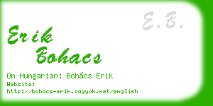 erik bohacs business card