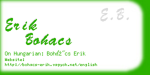 erik bohacs business card